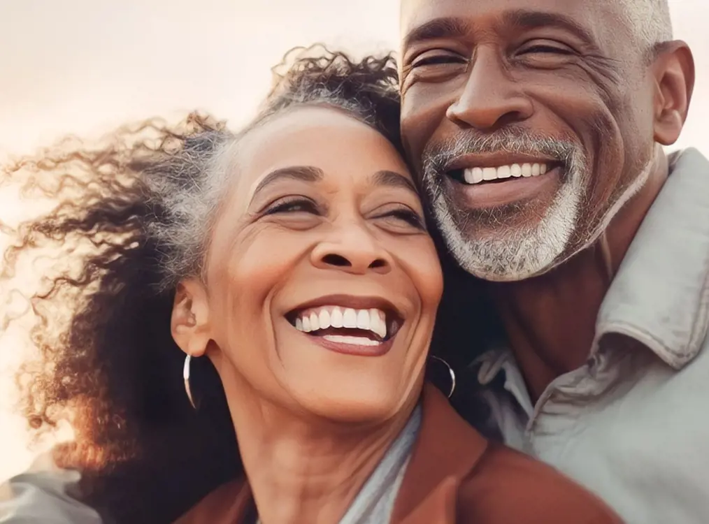 Couple together, smiling