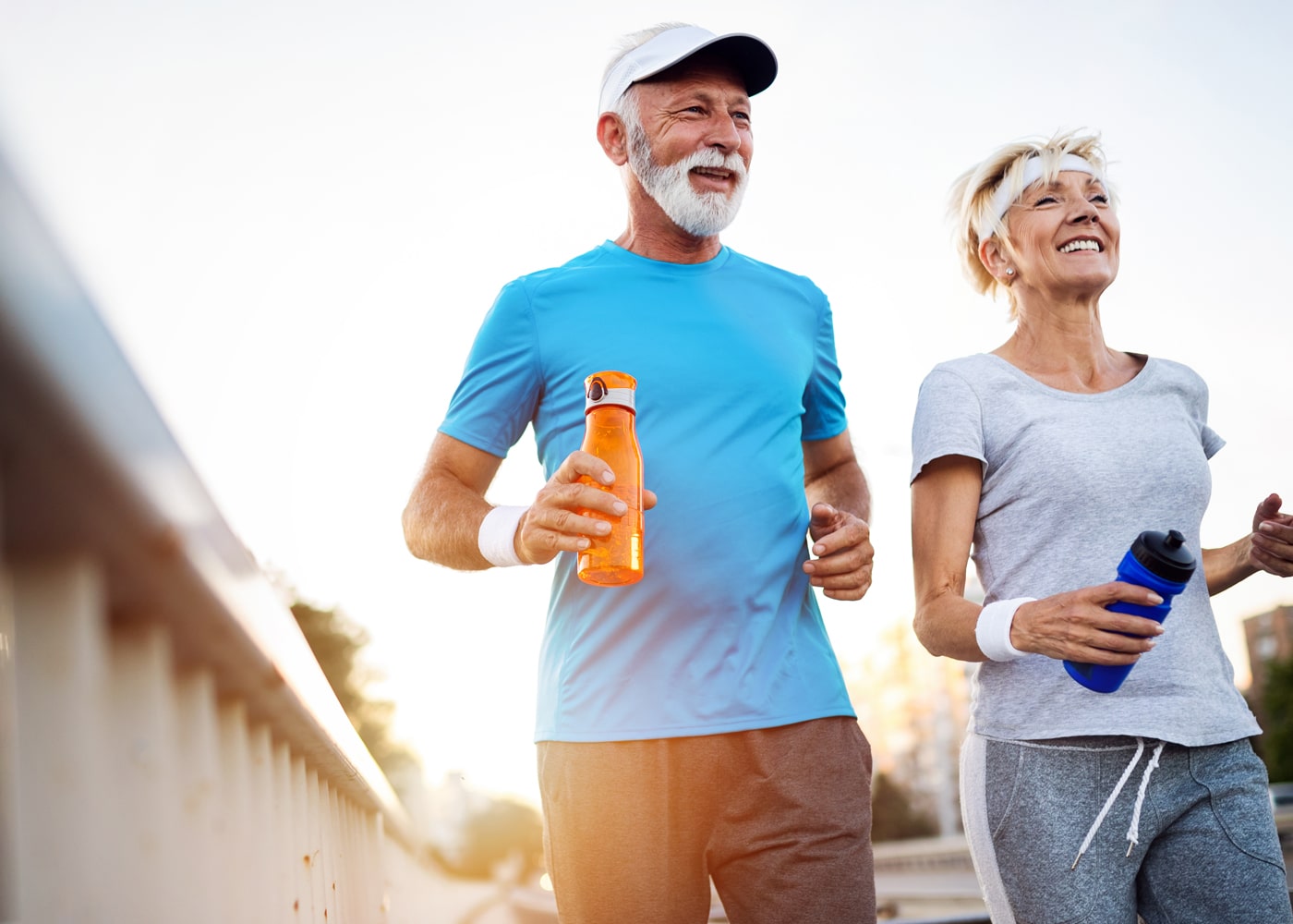 Couple outside jogging